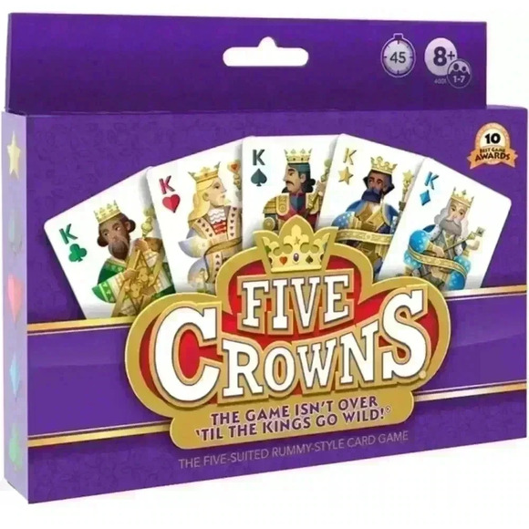 Five Crowns The Five-Suited Rummy Style Card Game 10 Best Game Awards Ages 8+ - Picture 1 of 8